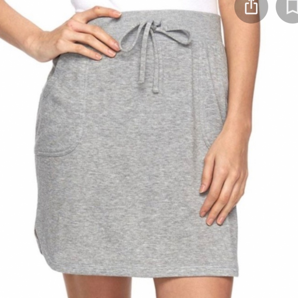 NWOT Sonoma Gray French Terry Pull-On Skirt